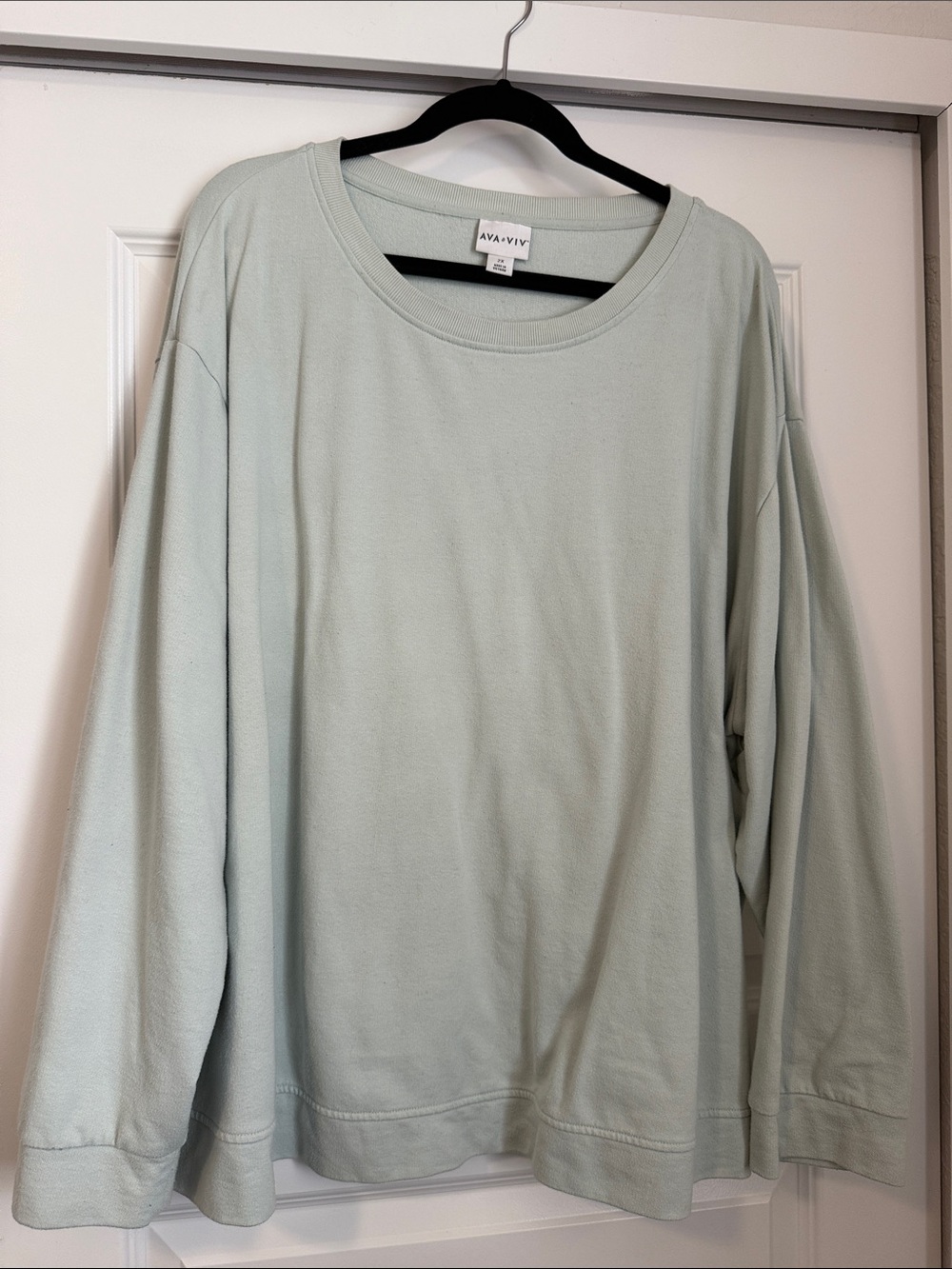 Ava & Viv Light Sage Relaxed Crew Sweatshirt